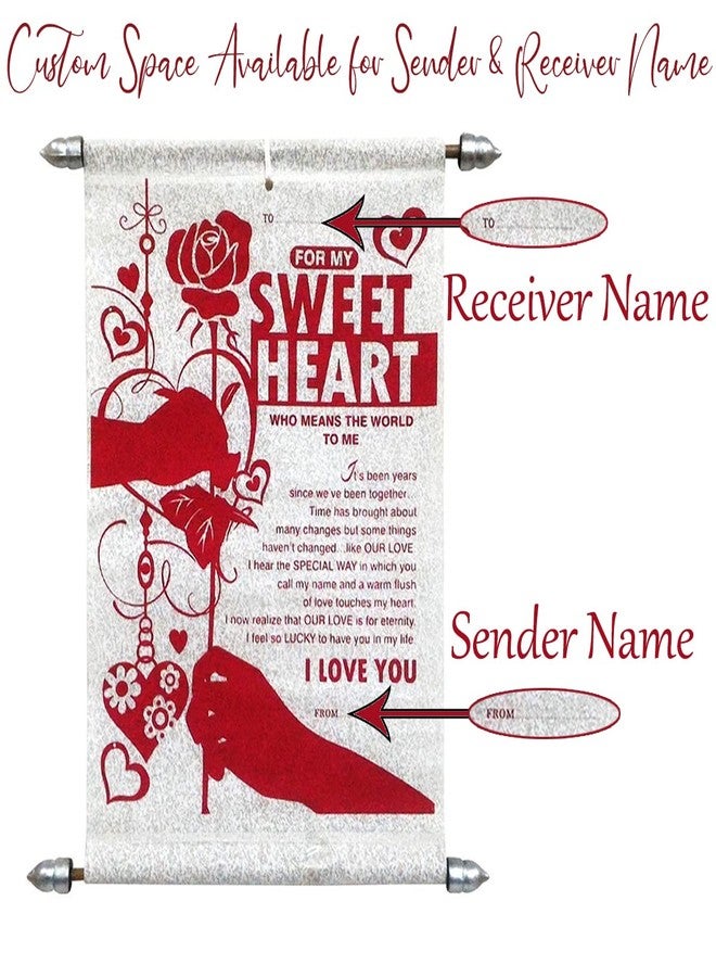 Saugat Traders Love Scroll Card for Lover Valentine Day Birthday Gift for Girlfriend - Boyfriend - Husband - Wife-Fiancee- Red-30 CM - Image 2